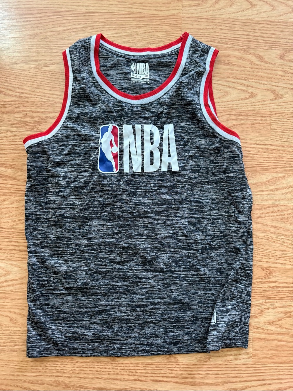 NBA Gray Heather Tank Top with Red & White Trim